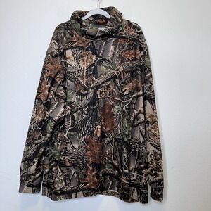 Cabelas Vtg Seclusion 3d Long Sleeve Turtle Neck Camouflage Shirt Sz 2XL